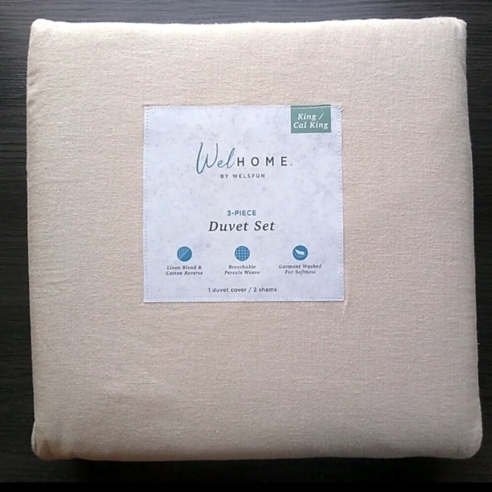 WelHome 3-Piece Relax Duvet Set Linen & Cotton OatmealFiber Content